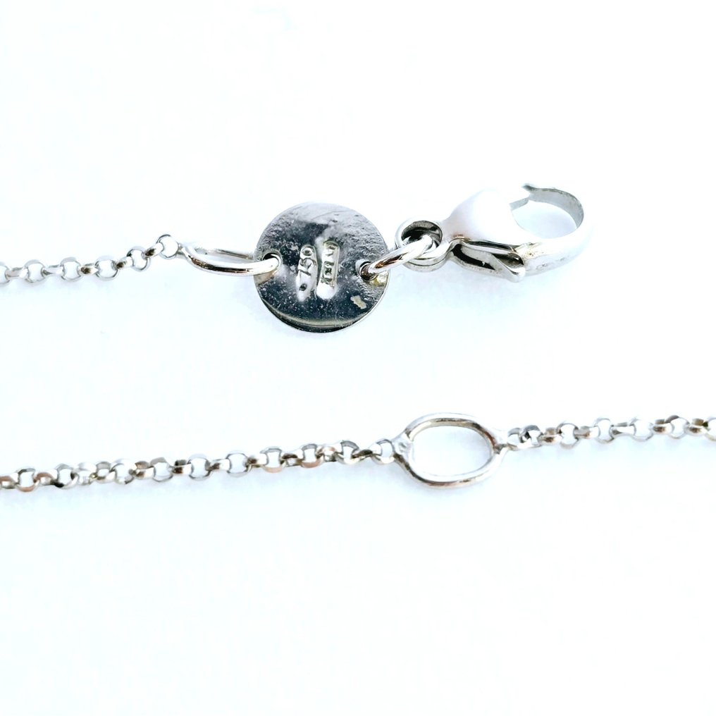 Artlinea - Halsband med hänge - 18 kt Vittguld -  1.08ct. tw. Diamant  (Natural) #3.1
