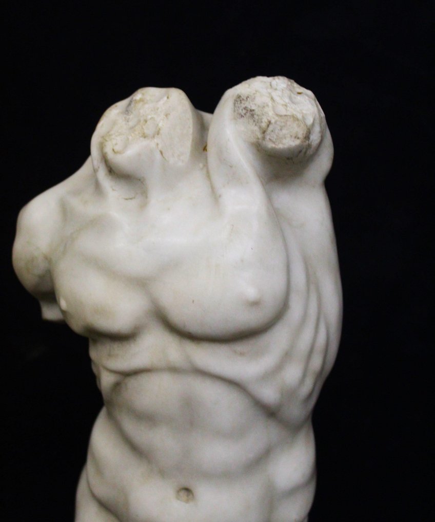 Escultura, Torso Michelangiolesco - 68 cm - Mármol #2.1