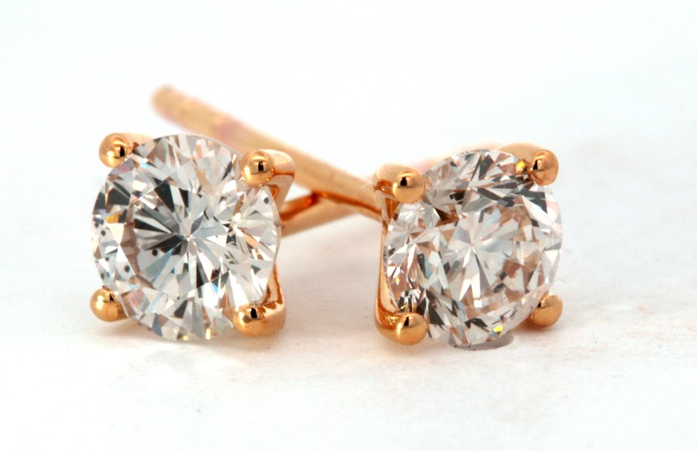 Earrings - 14 kt. Yellow gold -  1.00ct. tw. Diamond  (Natural) #2.1