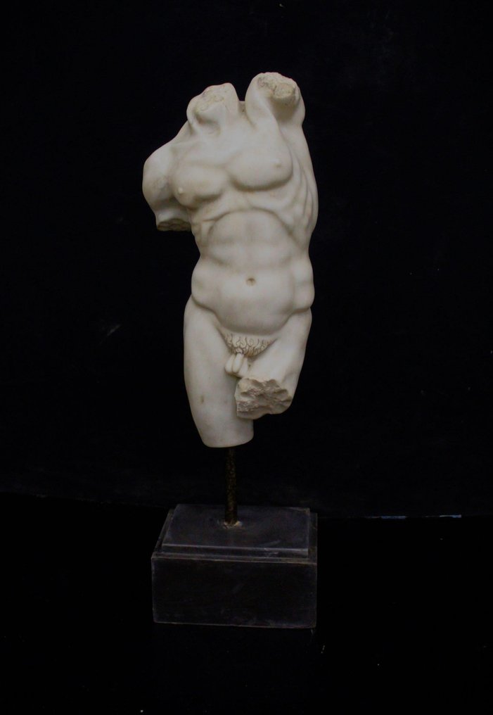 雕刻, Torso Michelangiolesco - 68 cm - 大理石 #1.2