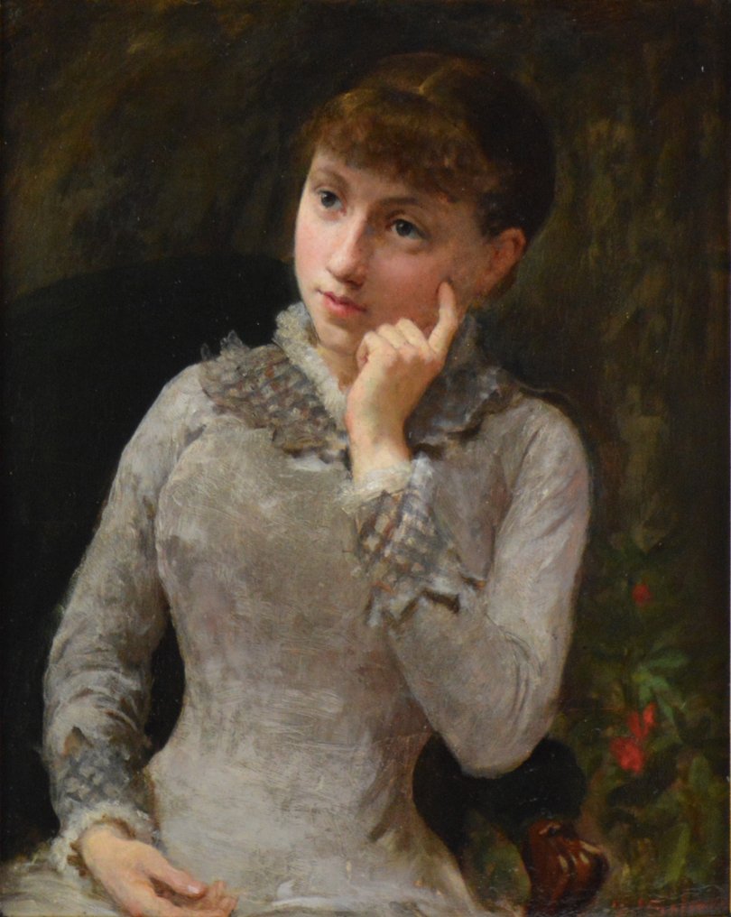 Solomon Joseph Solomon (1860-1927) - École Anglaise - Portrait présumé de sa sœur Henrietta Lowy Solomon #1.1