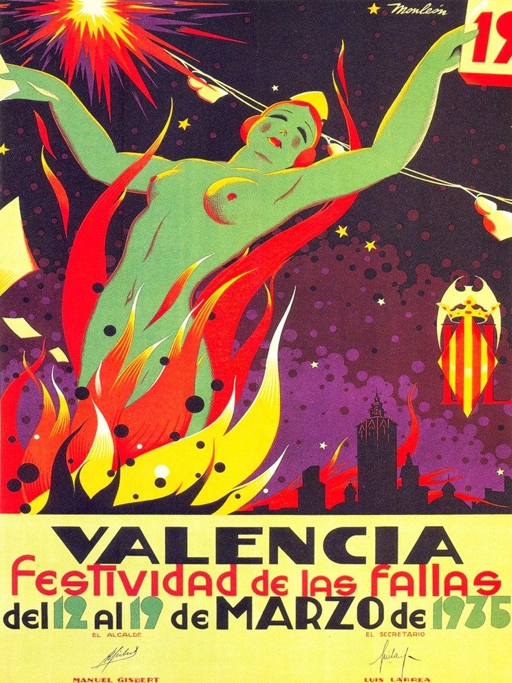 Monleón - Valencia: Festividad de las Fallas de Marzo 1935 - Tamaño Big XL Reprint #1.1