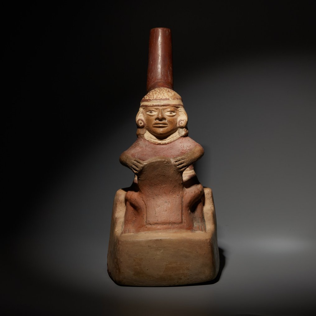 Moche, Peru Terakota Figuratywny Huaco ze sceną erotyczną. 300-600 n.e. Wysokość 21 cm. Licencja portowa hiszpańska. #2.1