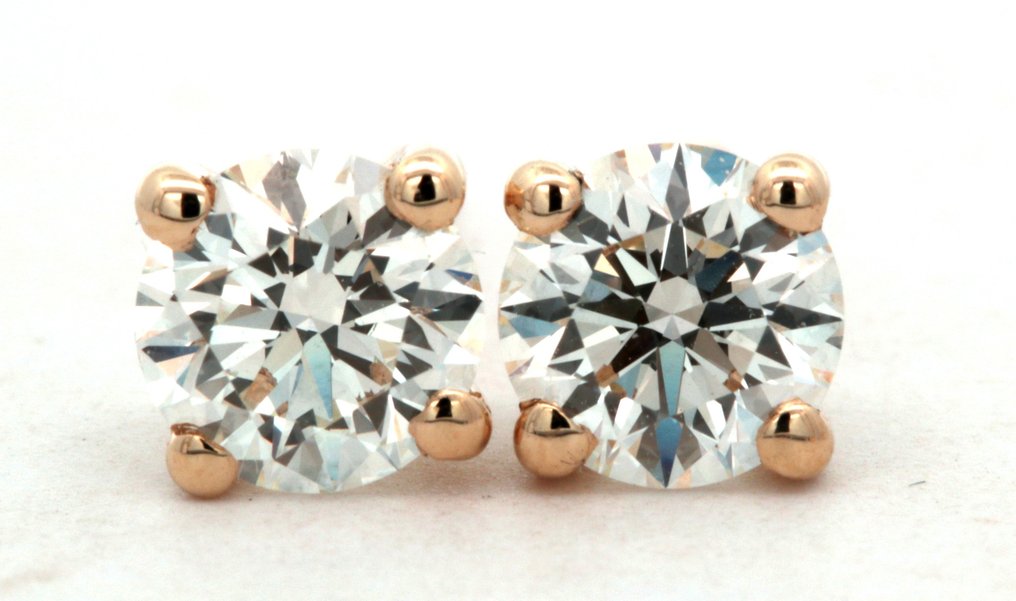 Boucles d'oreilles - 14 carats Or jaune -  1.02ct. tw. Diamant  (Naturelle) #2.1