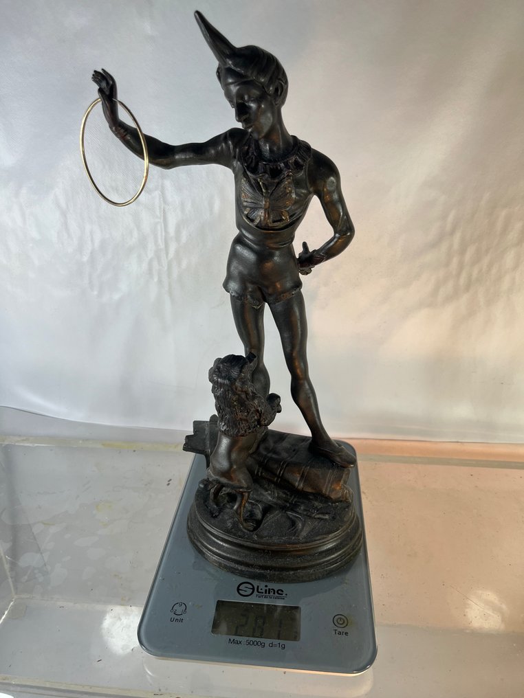 Alfred Barye (1839 – 1882) - Sculpture, Dresseur de chien - 34 cm - Bronze (patiné) #2.1