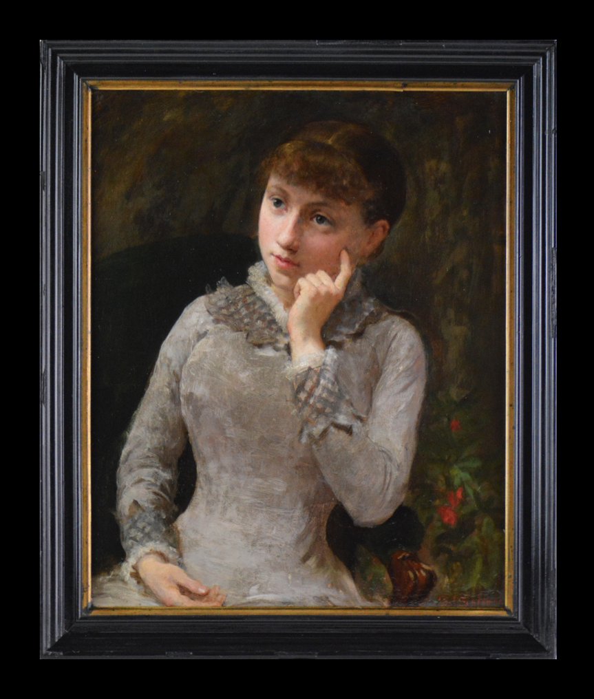 Solomon Joseph Solomon (1860-1927) - École Anglaise - Portrait présumé de sa sœur Henrietta Lowy Solomon #1.2