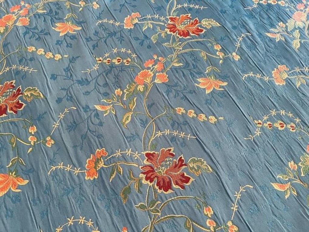 永恒的优雅:带有花卉刺绣的家具布料 - 室內裝潢織物 - 5 m - 1.4 m #1.0