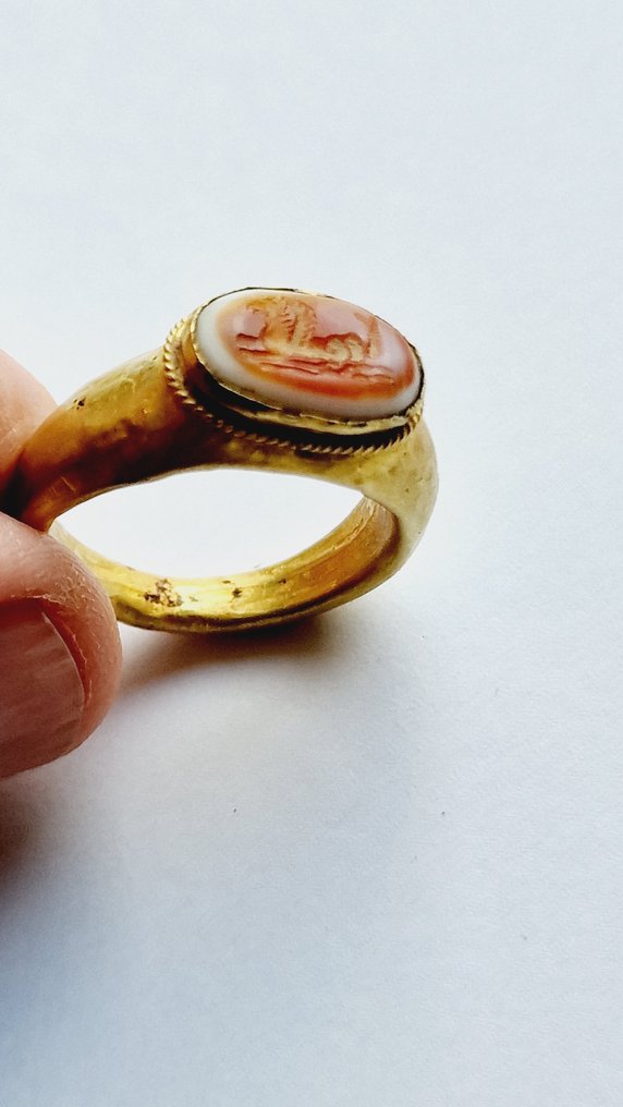 萨珊王朝 金 戒指 | XRF 与伊朗王室 - 19 mm #1.2
