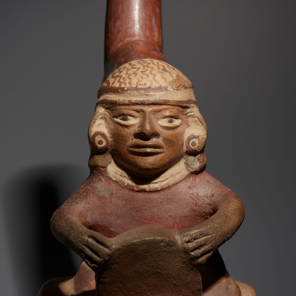 Moche, Perú Terracotta Figurative Huaco with erotic scene. 300-600 AD. 21 cm Height. Spanish port License. #1.1