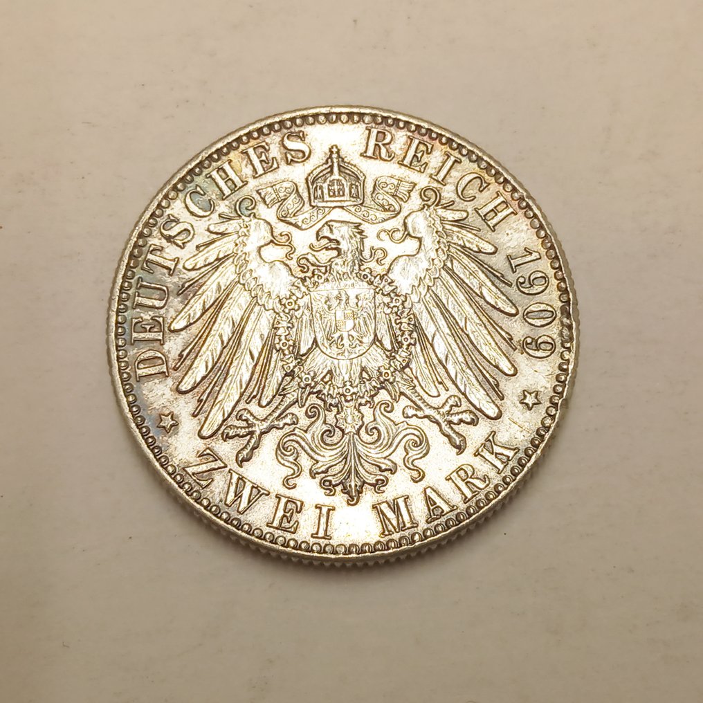 Germany, Saxe-Albertine. 2 Mark 1909 #2.1