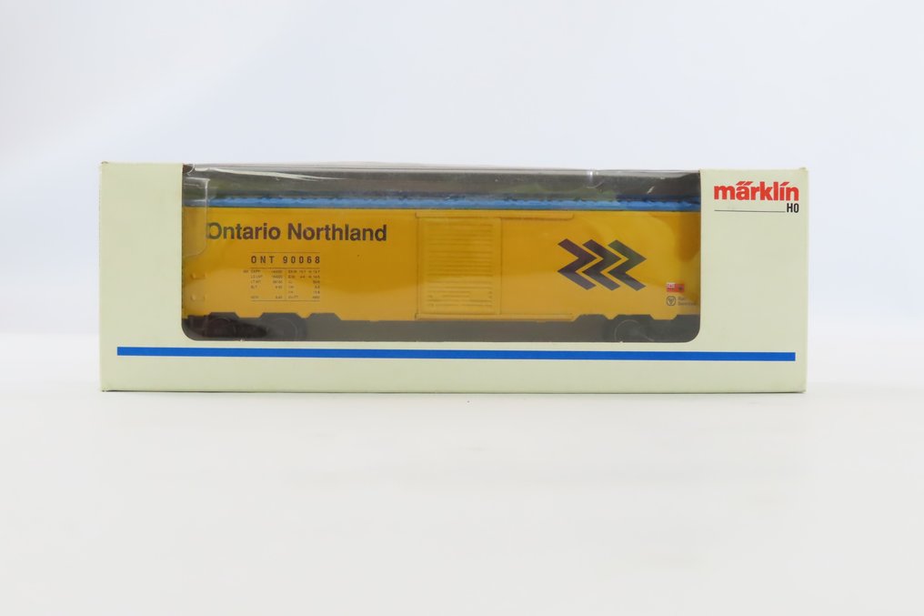 Märklin H0 - 4776 - Modeltrein goederenwagon (1) - Vier-assige box-car 'Ontario Northland', geel #3.1