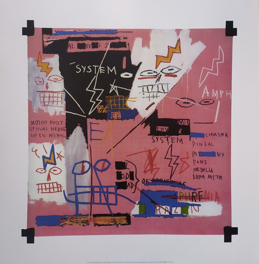 Jean-Michel Basquiat (after) - "Six Fifty, 1982" - (59x60cm) #1.2