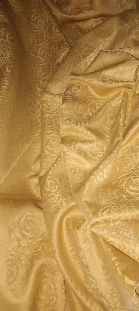 Stoff San Leucio Damascato Gold mit Rosa 300x280 cm - Stoff  - 300 cm - 280 cm #2.1