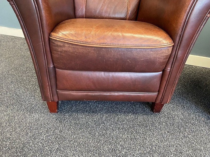 扶手椅子 - 皮革 - 两张棕色皮革扶手椅 #3.1