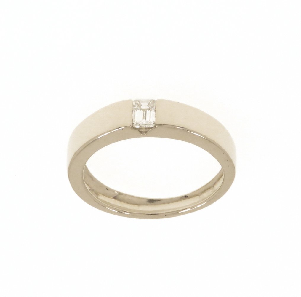 Anel de noivado - 18 K Ouro branco -  0.25 tw. Diamante  (Natural)  #1.1