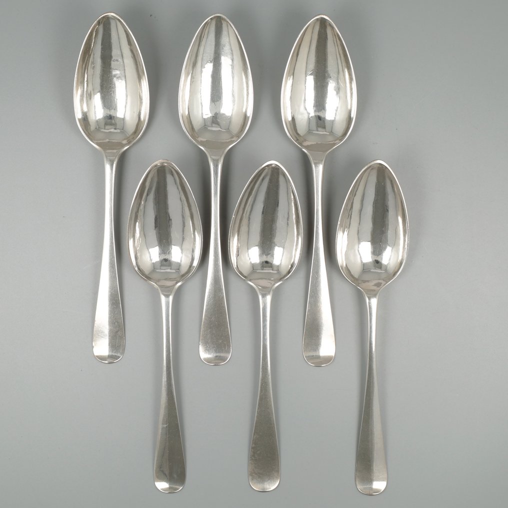H. van Assen, Leeuwarden 1848/49 - Dinerlepels - Spoon (6) - .833 silver #1.1