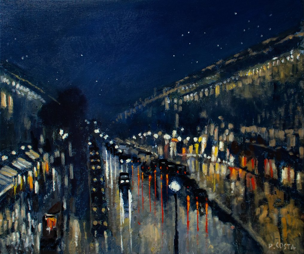 Piero Costa - Boulevard Montmartre, la nuit. from Pissarro #1.1