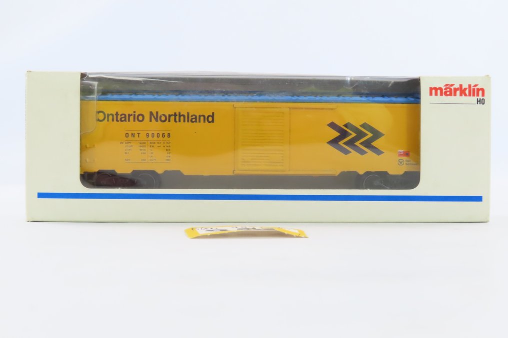 Märklin H0 - 4776 - Modeltrein goederenwagon (1) - Vier-assige box-car 'Ontario Northland', geel #2.1