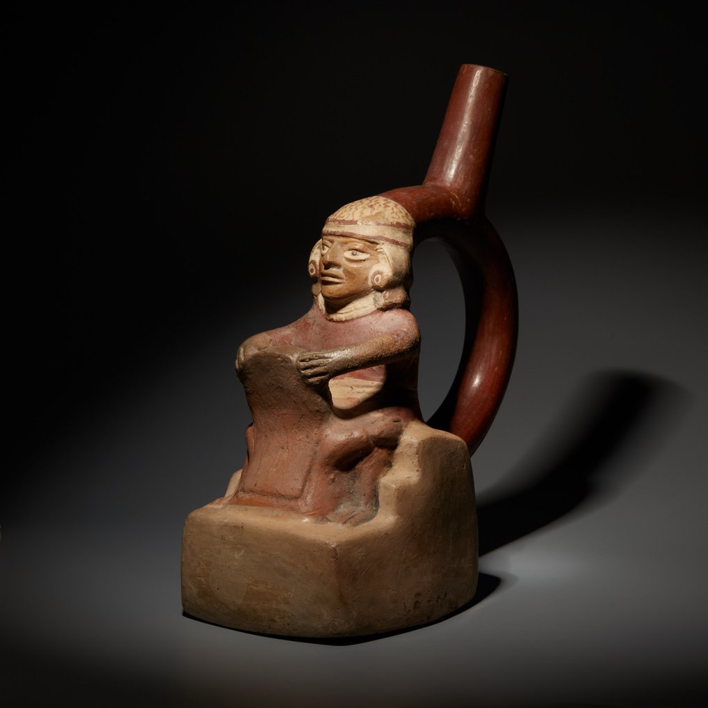 Moche, Perú TeracotÄƒ Huaco figurativ cu scenă erotică. 300-600 d.Hr. 21 cm Inaltime. Licență de port spaniol. #1.2