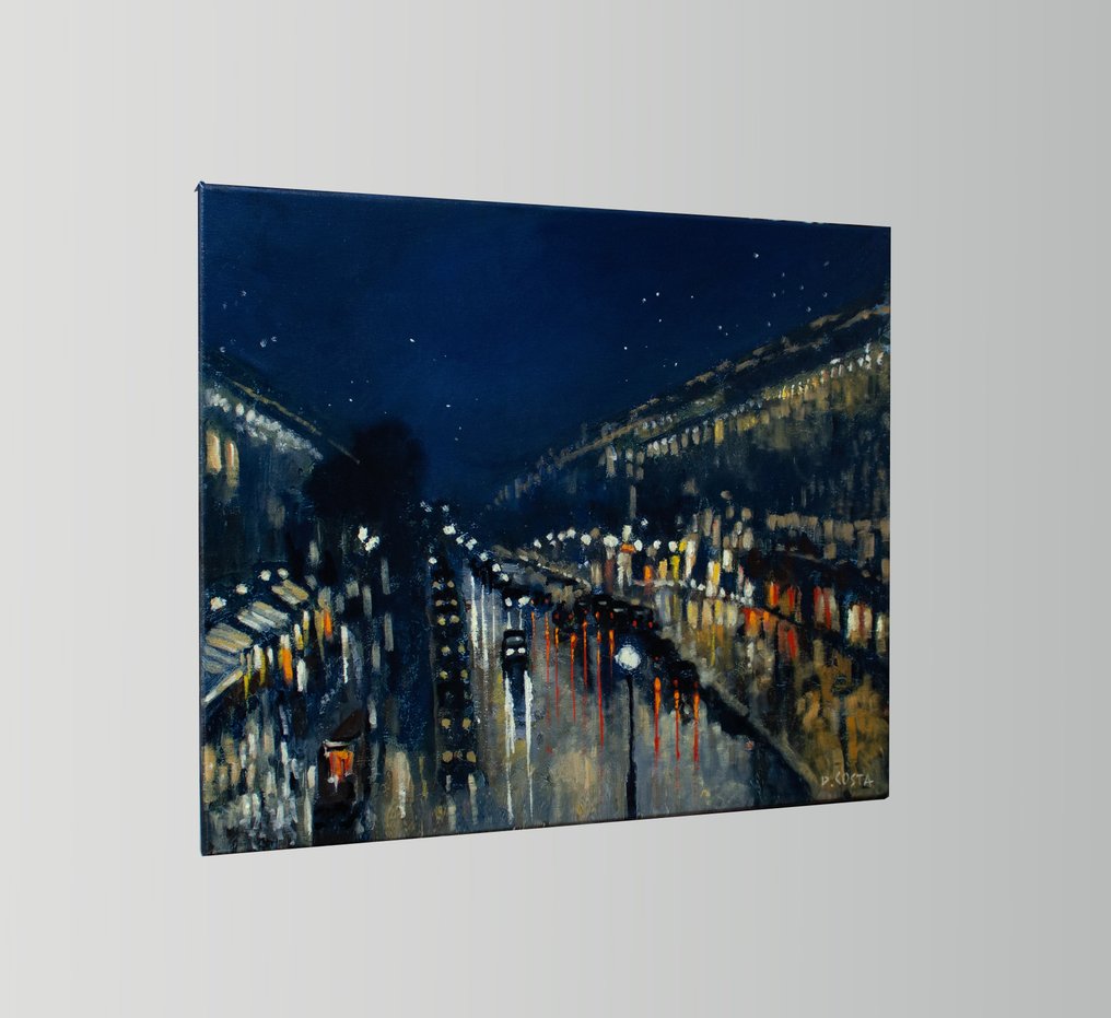 Piero Costa - Boulevard Montmartre, la nuit. from Pissarro #2.1