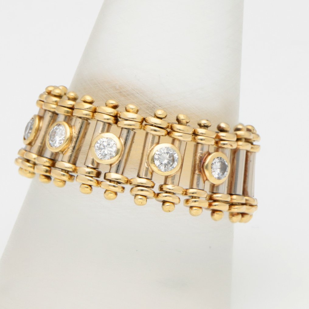 Δαχτυλίδι Δίχρωμο χρυσό -  0.20 tw. Διαμάντι  #1.2