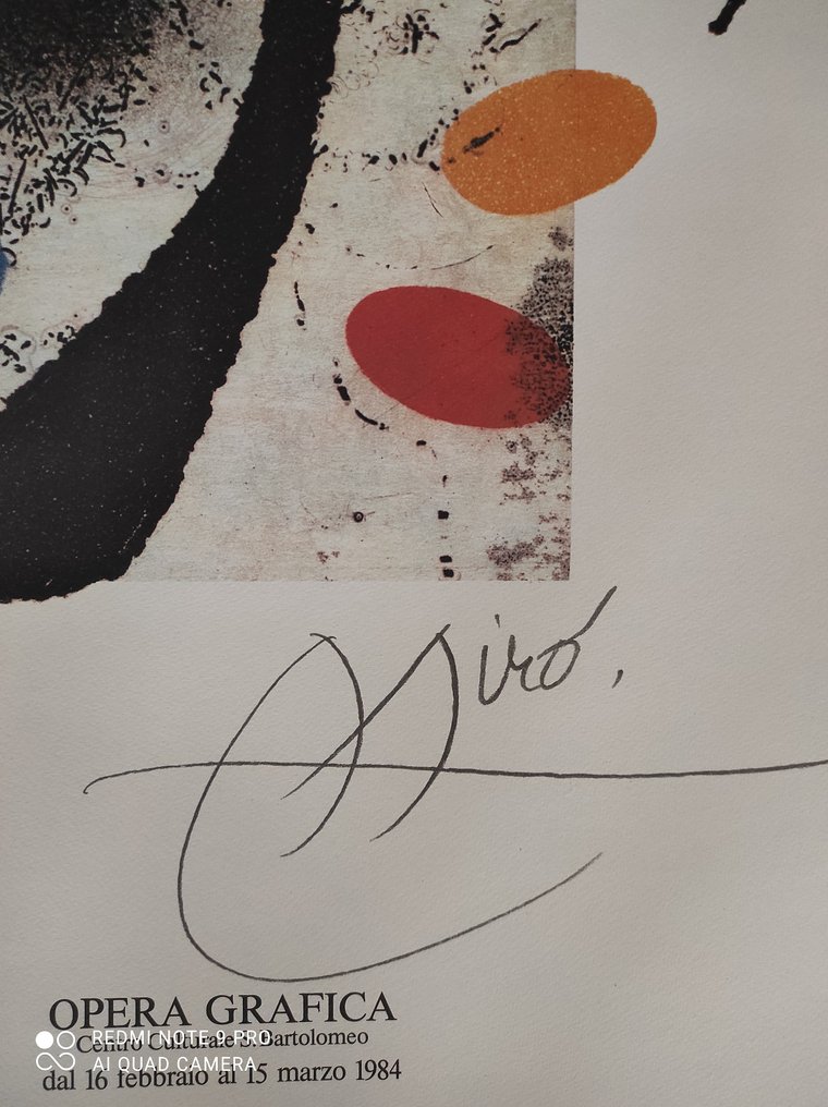 Joan Miró - Joan Mirò - Manifesto mostra centro culturale San Bartolomeo - Bergamo - 1984 - Jaren 1980 #2.1
