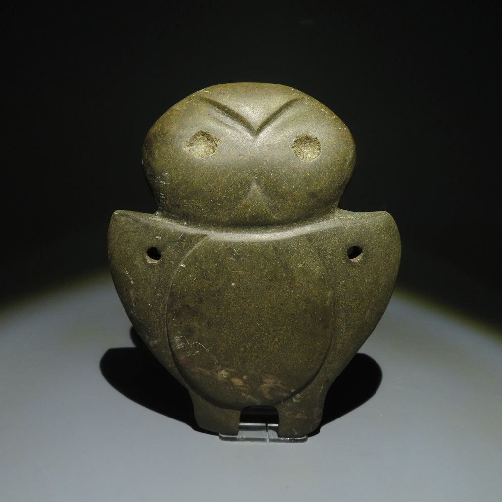 智利马普切 石头 Chelkura。公元 1200 - 1500 年。长 17 厘米。拥有西班牙进口许可证。 #1.1
