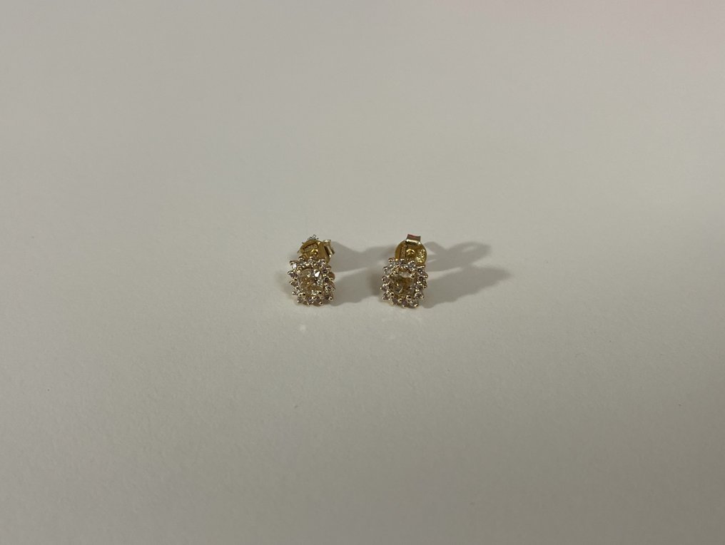 Cercei - 14 ct. Aur galben -  0.85 tw. Diamant  (Natural) - Diamant  #1.1