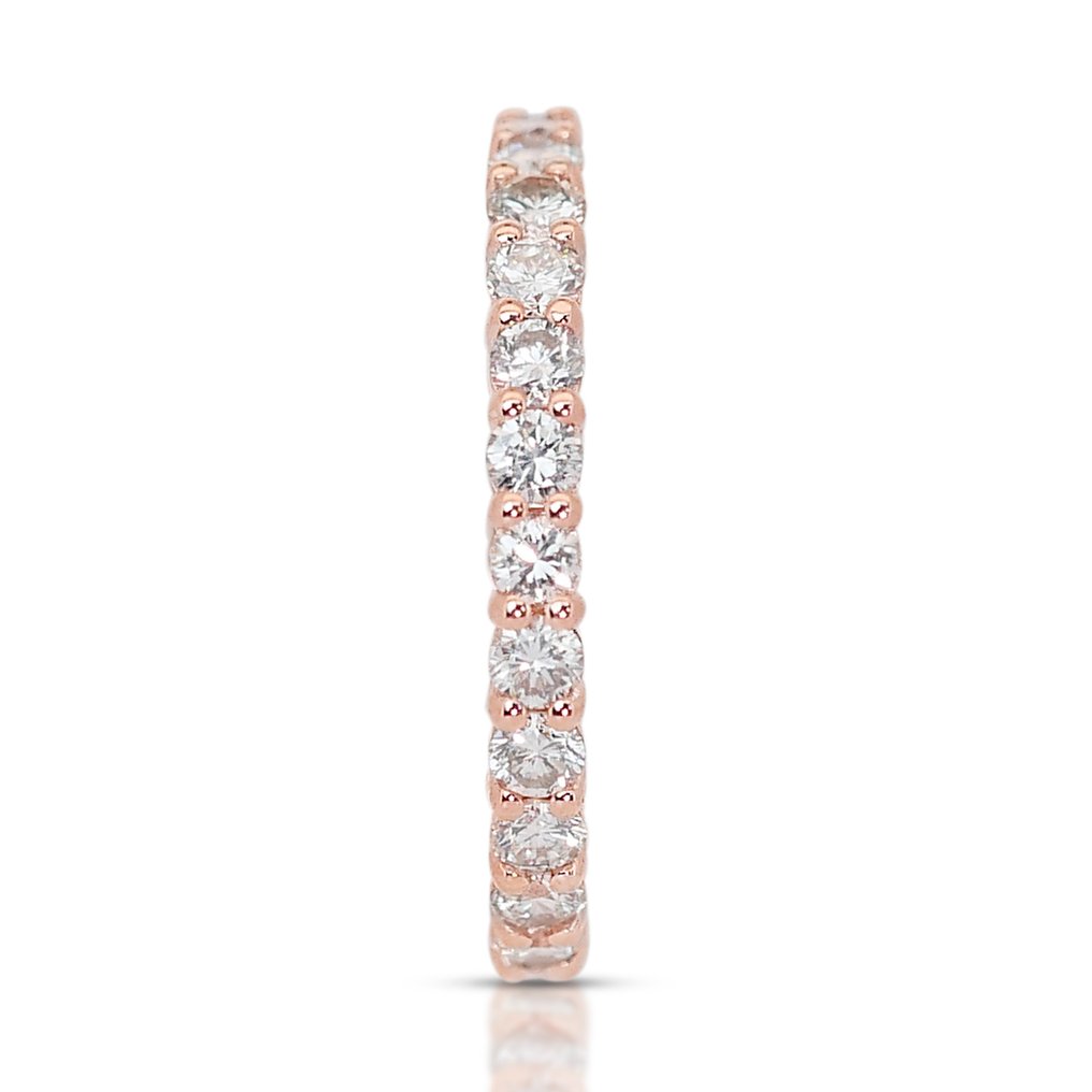 Ring - 14 karat Rosegull -  1.50ct. tw. Diamant  (Naturlig) #2.1