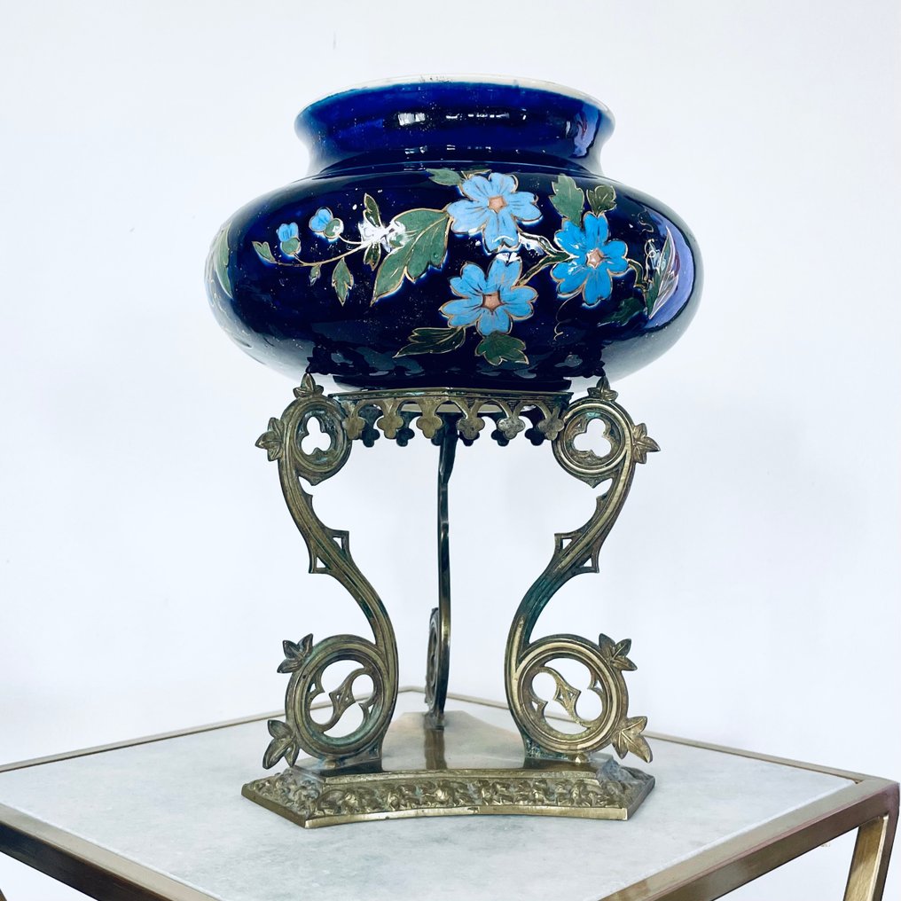 Keller & Guérin Luneville - Vase (2)  - Bronse, Steingods #1.2