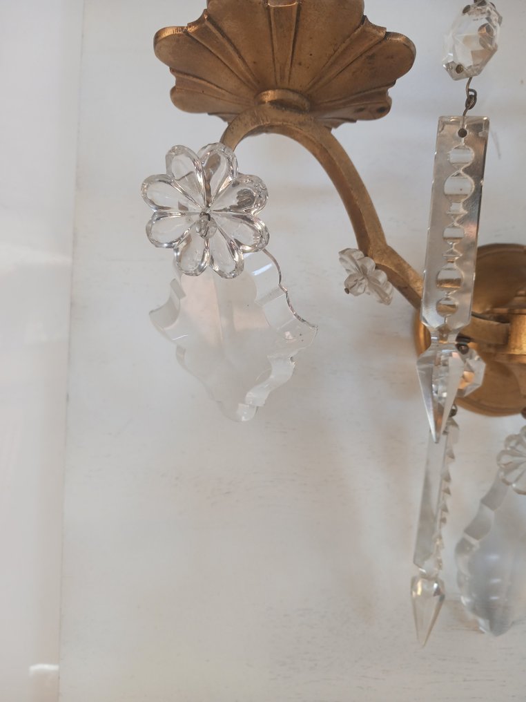 Vegg-lampett (2) - Bronse, Glass, Krystall, Tre #3.2