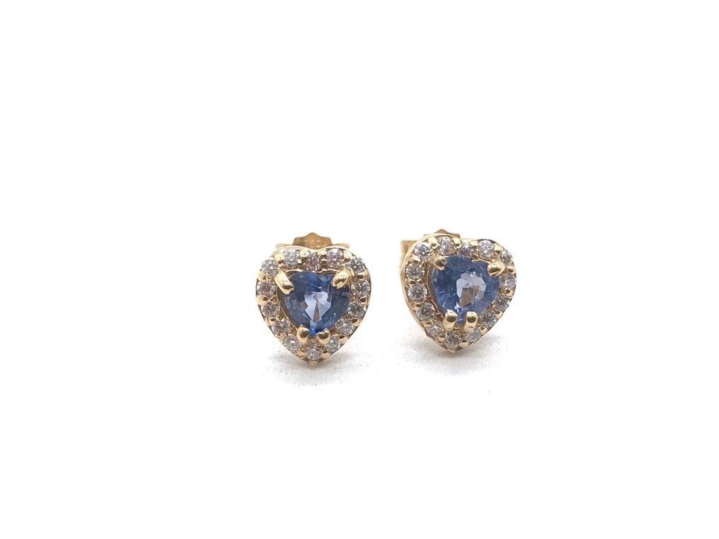 No Reserve Price - NO RESERVE PRICE - Earrings - 18 kt. Yellow gold -  1.40ct. tw. Tanzanite - Diamond #2.1