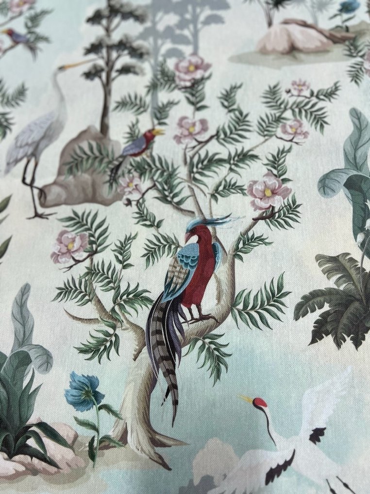 San Leucio - ekskluzywna orientalna tkanina Chinoiserie ze zwierzętami - Tkanina  - 400 cm - 140 cm #1.2