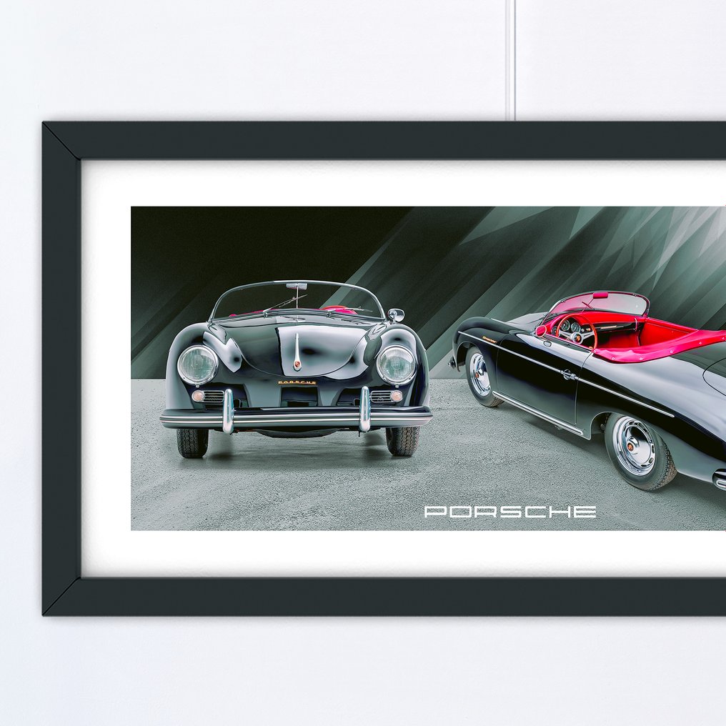 Porsche 356 A 1600 Speedster Roadster, 1957 - Fine Art Photography - Luxury Wooden Framed 80x40 cm - Limited Edition Nr 01 of 30 - Serial AA-111 #3.1