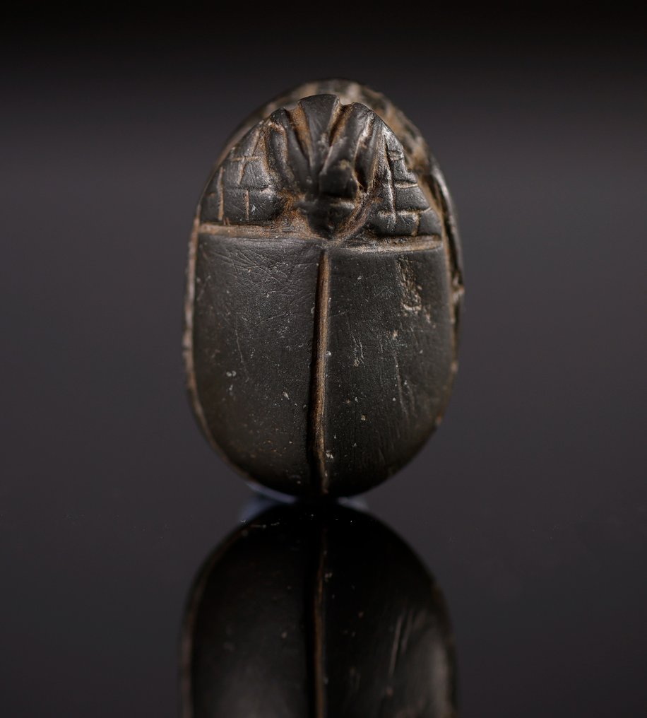 Antico Egitto Scisto amuleto di scarabeo - 3 cm #1.1