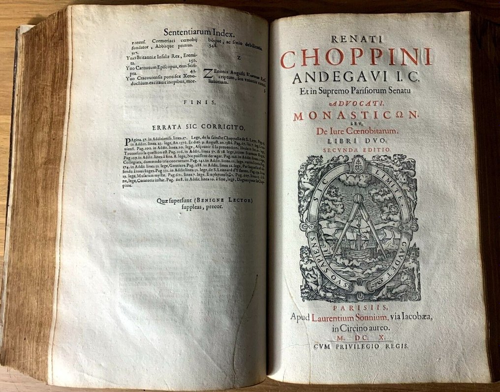 Renatus Choppinus [René Choppin] - De Sacra Politia Foresi Libri III - Monasticon Libri duo - 1609 #1.1