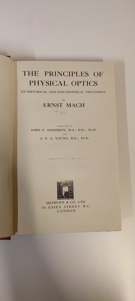 Ernst Mach - The Principles of Physical Optics - 1916 - Catawiki