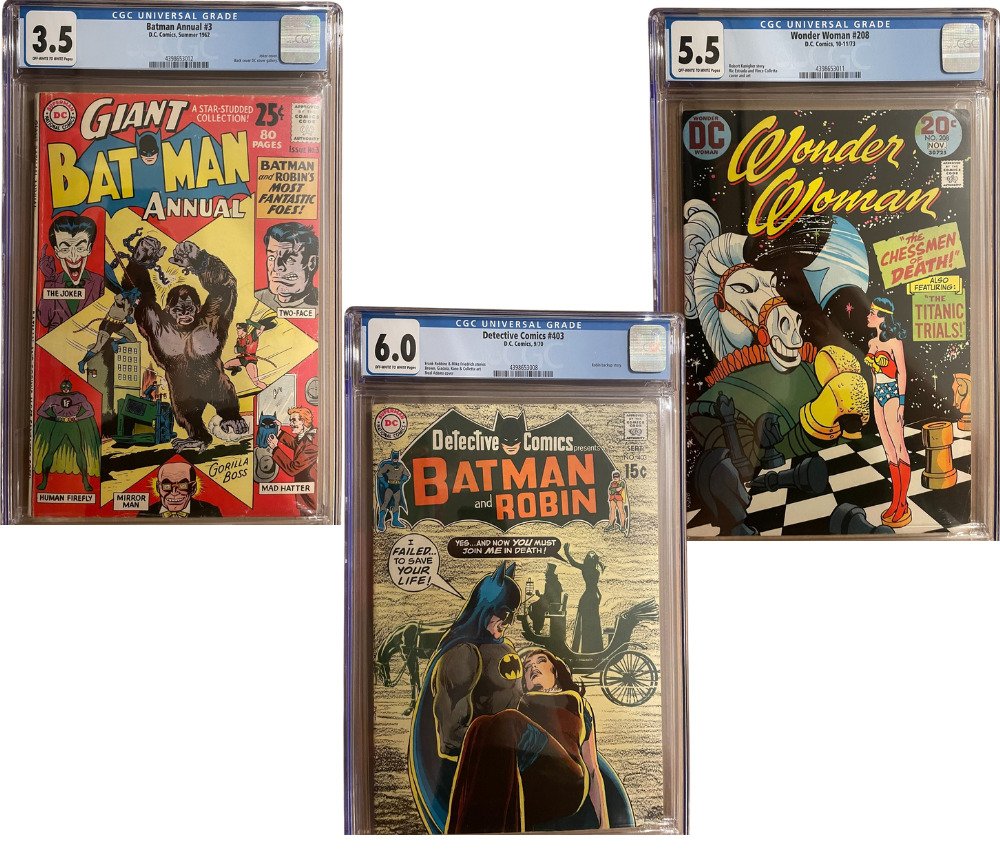 3x DC Comics Graded by CGC - Batman Annual #3, Detective Comics #403 & Wonder Woman #208 - 1 Graded comic - CGC #1.1