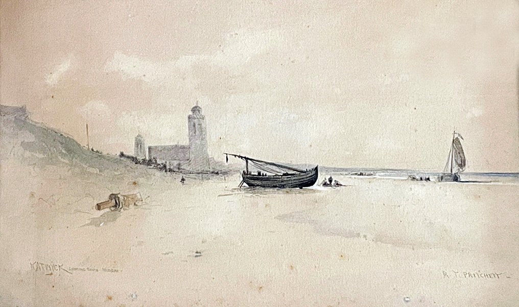 Robert Taylor Pritchett (1828-1907) - Katwijk kijkend naar het zuiden in de middag #1.1