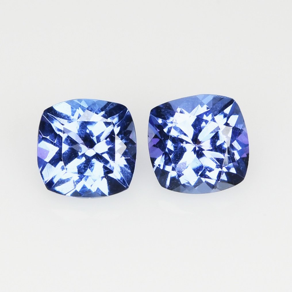 2 pcs Violet bleuté Tanzanite - 1.24 ct #1.1
