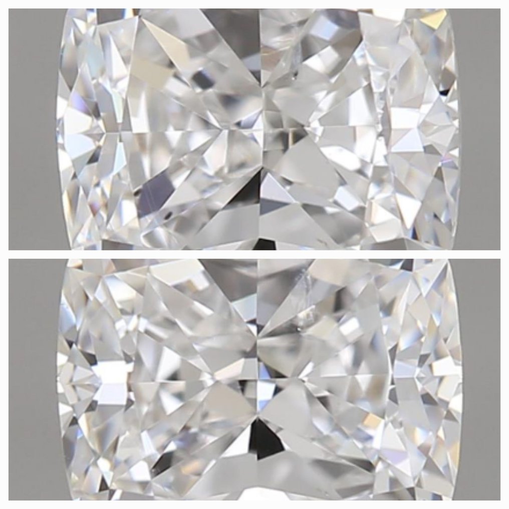2 pcs Diamant - 1.40 ct - Pude - E - SI1, EX/VG/ *Low Reserve Price* #1.1