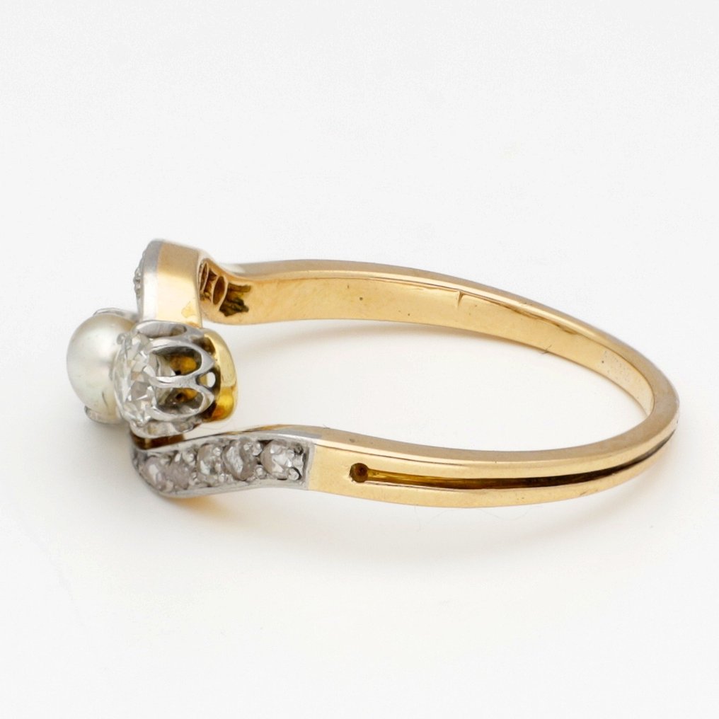 Gyűrű - 18 kt. Fehér arany, Sárga arany Gyémánt  (Természetes)  #2.1