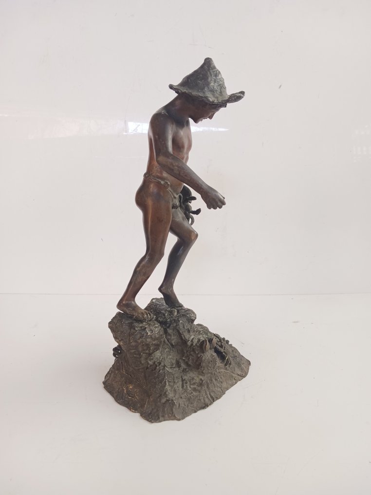 Skulptur, Pescatore sullo scoglio - 37 cm - Brons #1.2
