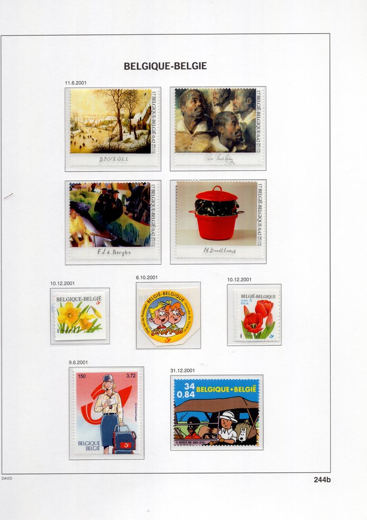 Belgium 2000/2006 - All stamps on Davo sheets from blocks and booklets for DAVO LX VI (see list) #2.1
