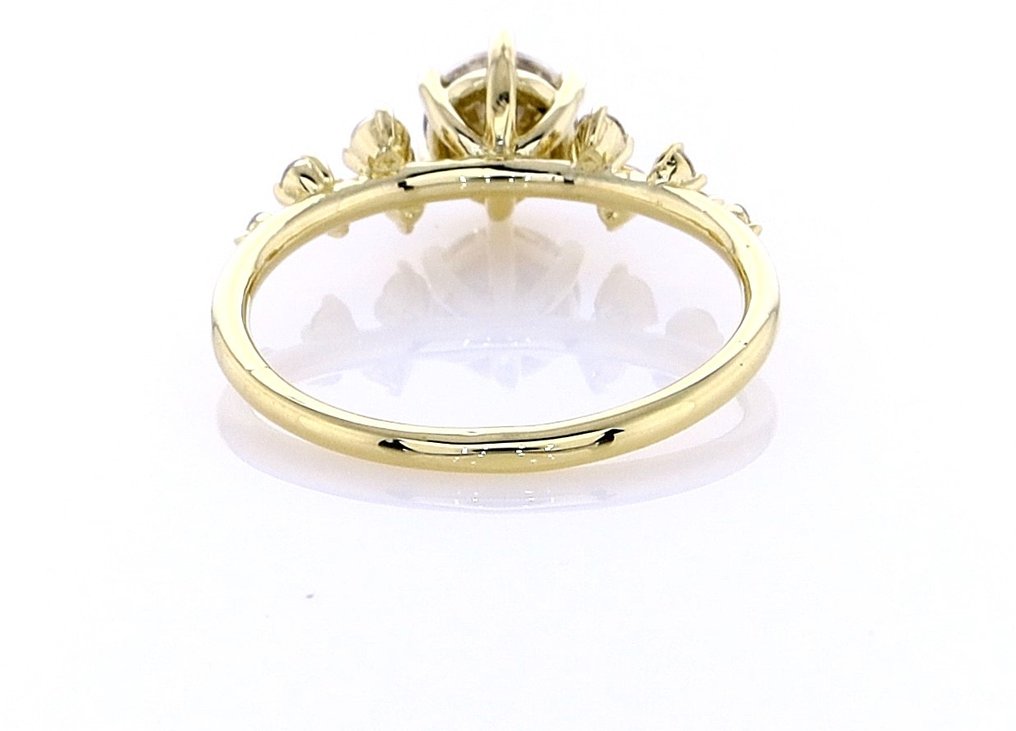 Anel - 14 K Ouro amarelo -  0.91 tw. Diamante  (Natural) - Diamante #2.1