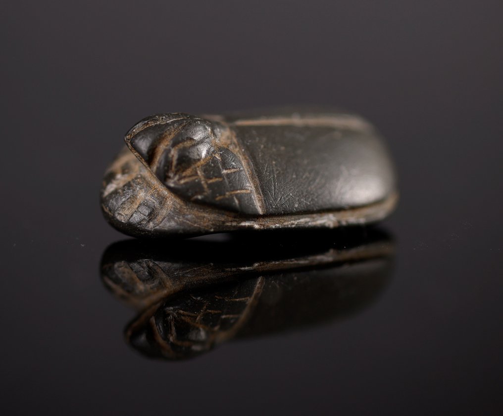 Antico Egitto Scisto amuleto di scarabeo - 3 cm #2.1