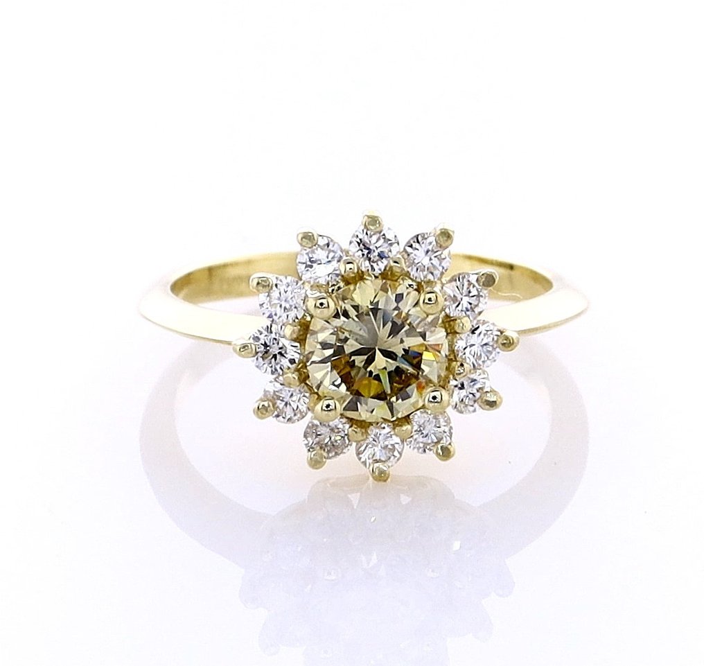 Ring - 14 karaat Geel goud -  0.94 tw. Diamant  (Natuurlijk) - Diamant #1.1