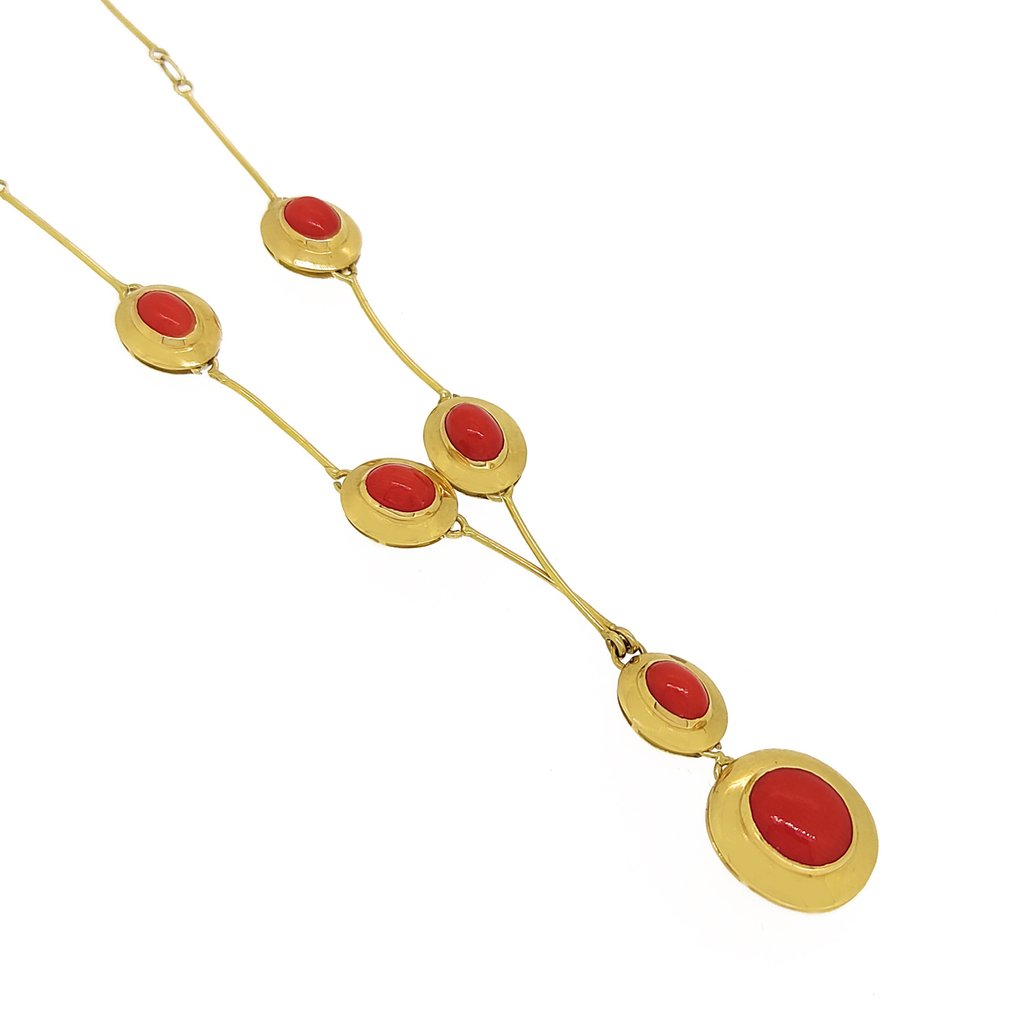 Collier - 18 carats Or jaune Corail #1.1