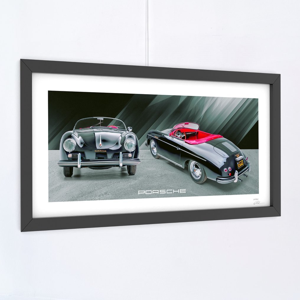 Porsche 356 A 1600 Speedster Roadster, 1957 - Fine Art Photography - Luxury Wooden Framed 80x40 cm - Limited Edition Nr 01 of 30 - Serial AA-111 #1.2