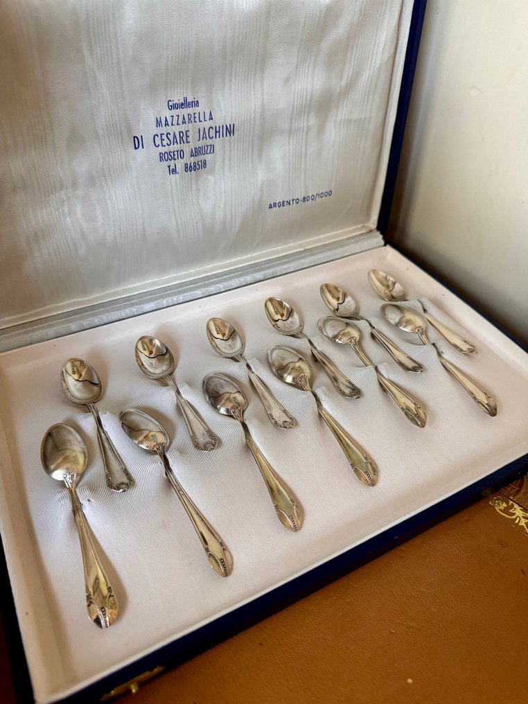 Coffee spoon (12) - .800 silver - Art Deco #2.1